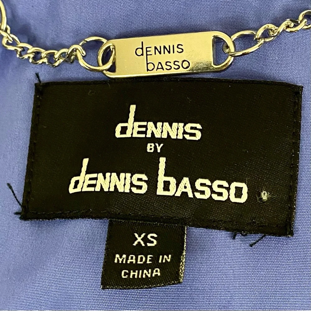 dennis basso Royal Blue Hooded Rain Jacket
